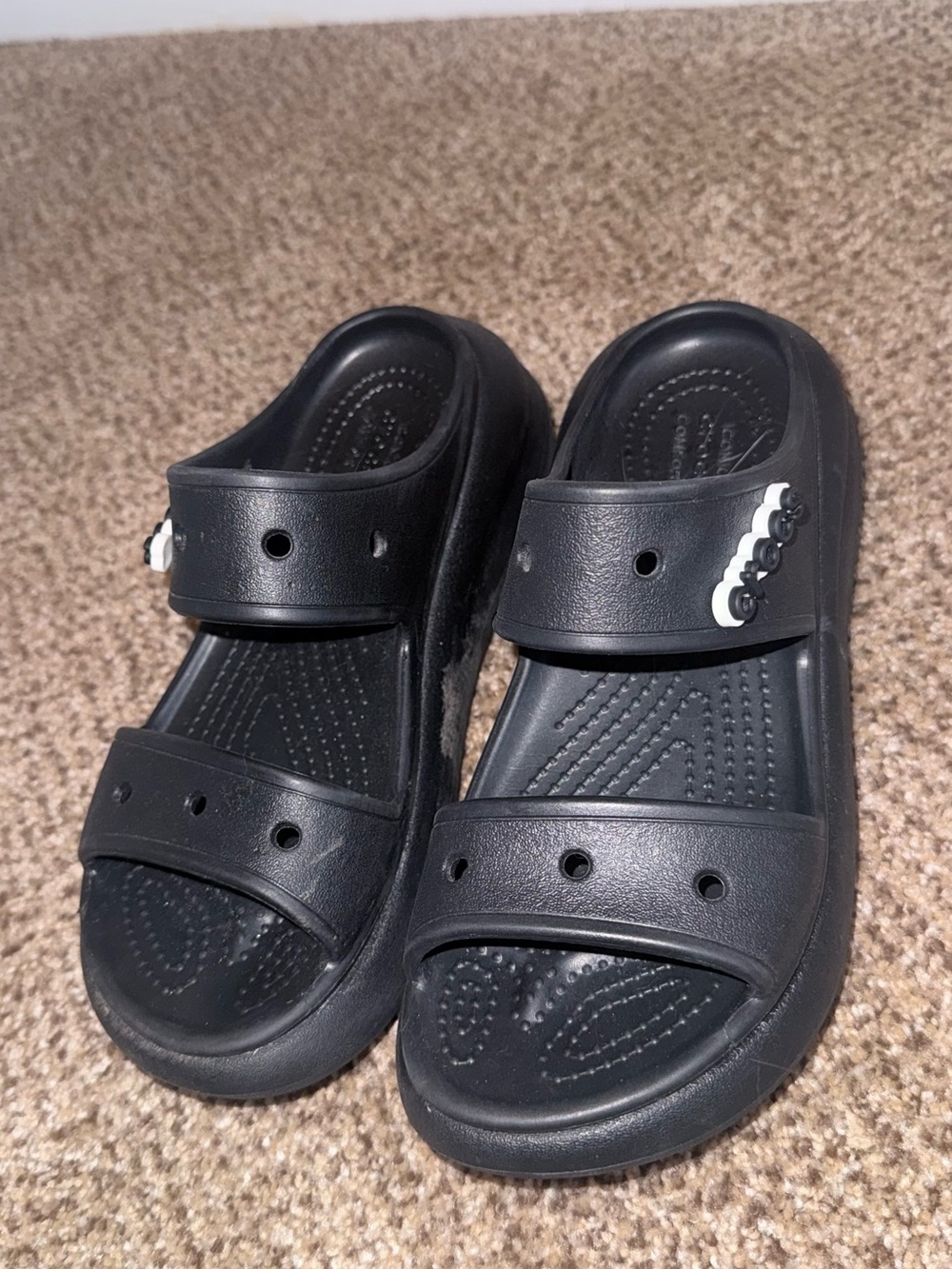 CROCS Black Double-Strap Slide Sandals